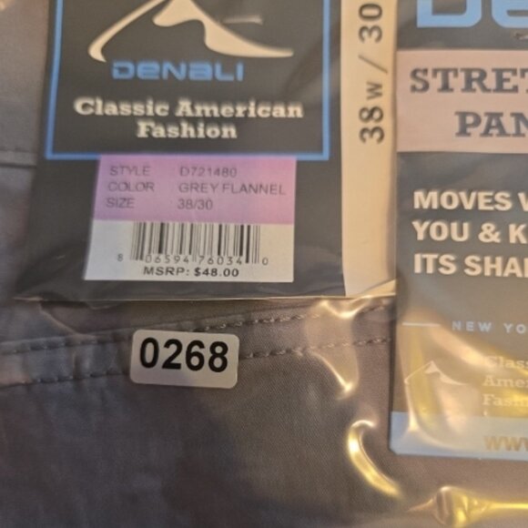 Denali Stretch Pants Men’s 38x30 Grey Flannel NWT - Picture 8 of 8